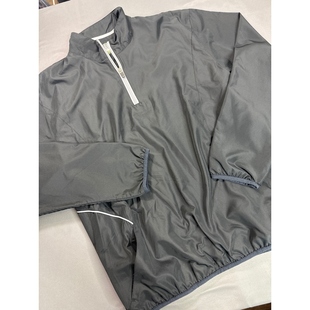 PGA Tour Pro Series Mens Large Gray Quarter Zip Golf Windbreaker Pullover Jacket